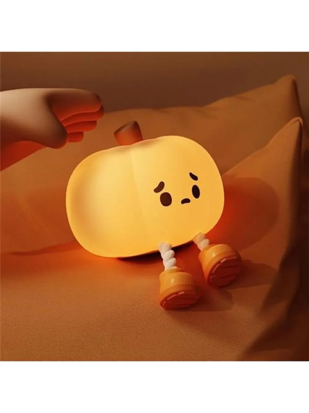 Pumpkin Night Light Halloween LED Silicone Squishy Dimmable Rechargeable Kids
